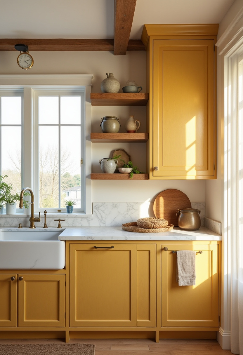 Yellow Kitchen Cabinets 1